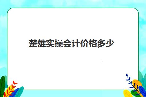 楚雄实操会计价格多少(3个月会计速成班多少钱)