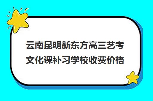 云南昆明新东方高三艺考文化课补习学校收费价格多少钱