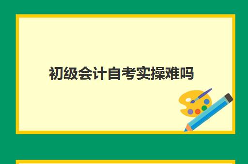 初级会计自考实操难吗(会计初级自学能考过吗)