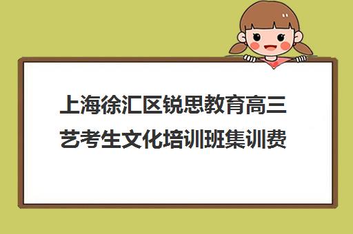 上海徐汇区锐思教育高三艺考生文化培训班集训费用多少钱(艺考集训一般多少钱)