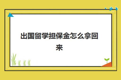 出国留学担保金怎么拿回来(留学保证金什么时候可以取出来)