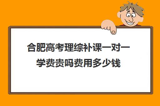 合肥高考理综补课一对一学费贵吗费用多少钱(合肥比较出名高中辅导班)