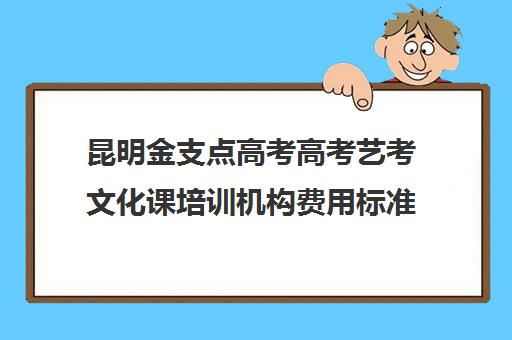 昆明金支点高考高考艺考文化课培训机构费用标准价格表(昆明艺考之路培训机构)