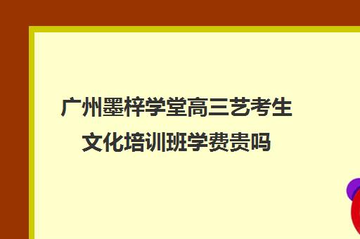 广州墨梓学堂高三艺考生文化培训班学费贵吗(广州艺考培训学校前十)