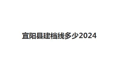 宜阳县建档线多少2024(宜阳县2024年重点工程)