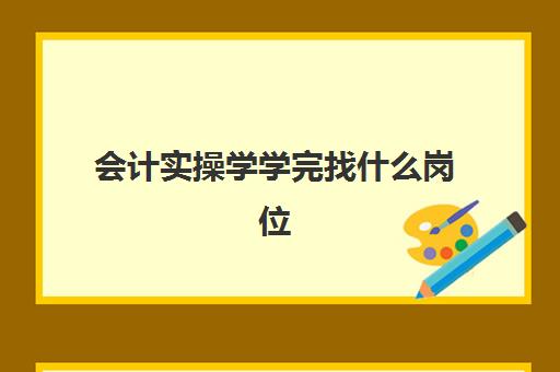 会计实操学学完找什么岗位(会计新人一般先应聘什么岗位)