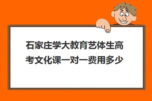 石家庄学大教育艺体生高考文化课一对一费用多少钱(艺考生一对一的辅导)