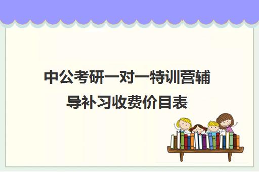 中公考研一对一特训营辅导补习收费价目表