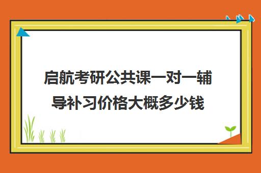 启航考研公共课一对一辅导补习价格大概多少钱