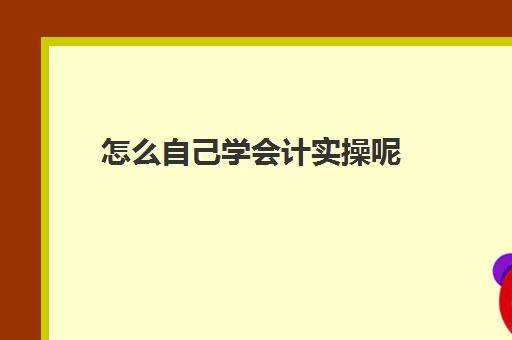 怎么自己学会计实操呢(怎么自学会计)