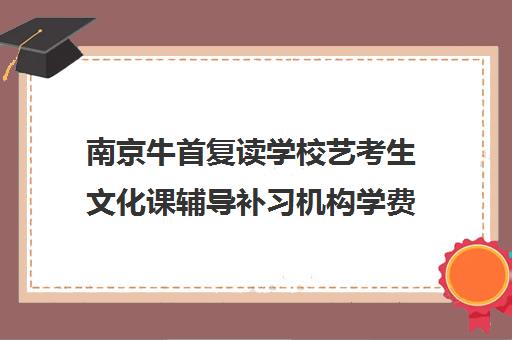 南京牛首复读学校艺考生文化课辅导补习机构学费多少钱