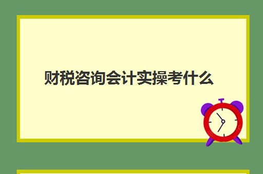 财税咨询会计实操考什么(财税顾问能学到东西吗)