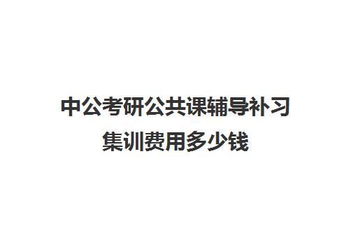 中公考研公共课辅导补习集训费用多少钱