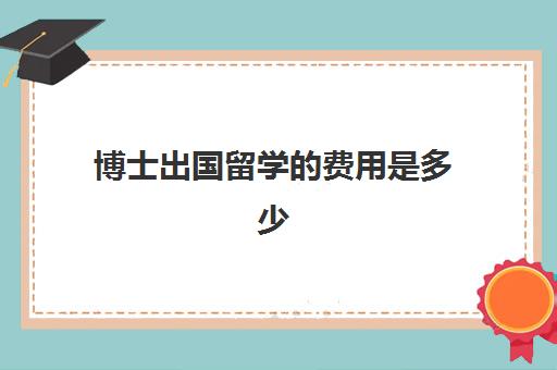 博士出国留学的费用是多少(国外读博有工资拿吗)