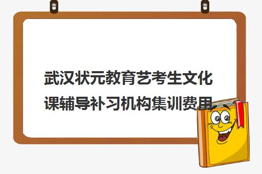 武汉状元教育艺考生文化课辅导补习机构集训费用多少钱