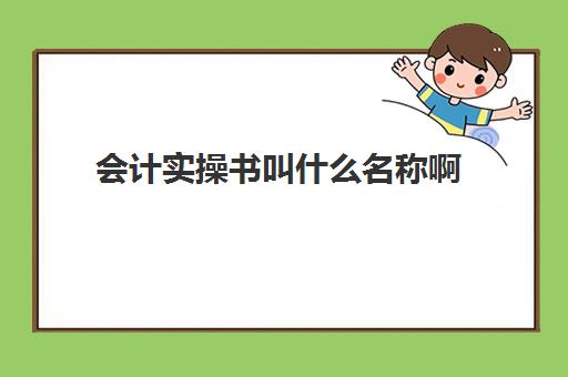 会计实操书叫什么名称啊(会计实训手册怎么写)