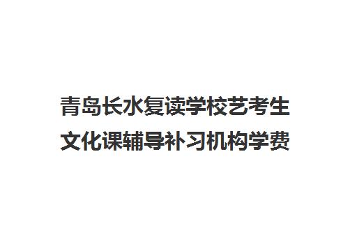 青岛长水复读学校艺考生文化课辅导补习机构学费贵吗