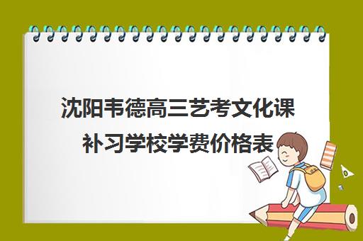 沈阳韦德高三艺考文化课补习学校学费价格表