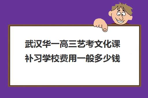 武汉华一高三艺考文化课补习学校费用一般多少钱