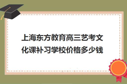 上海东方教育高三艺考文化课补习学校价格多少钱