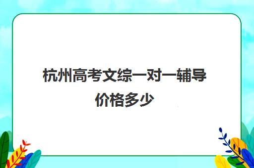 杭州高考文综一对一辅导价格多少(高考线上辅导机构有哪些比较好)