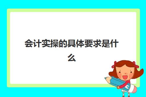 会计实操的具体要求是什么(会计的八个要求)