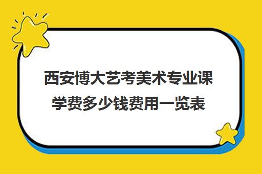 西安博大艺考美术专业课学费多少钱费用一览表(西安艺考美术培训学校)