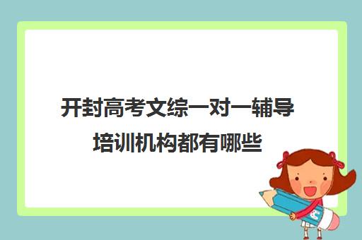 开封高考文综一对一辅导培训机构都有哪些(文综一对一有用吗)