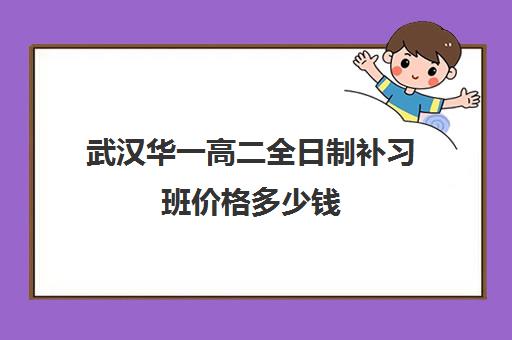 武汉华一高二全日制补习班价格多少钱