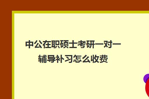 中公在职硕士考研一对一辅导补习怎么收费