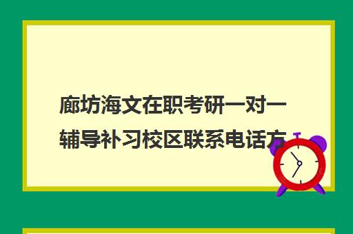 廊坊海文在职考研一对一辅导补习校区联系电话方式