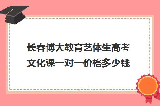 长春博大教育艺体生高考文化课一对一价格多少钱（艺考生一对一的辅导）