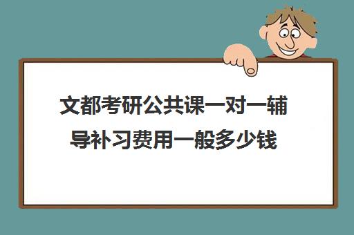 文都考研公共课一对一辅导补习费用一般多少钱