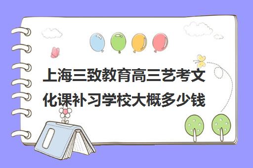 上海三致教育高三艺考文化课补习学校大概多少钱