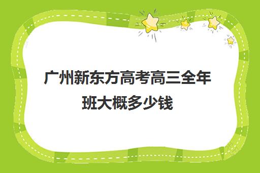 广州新东方高考高三全年班大概多少钱(新东方双师班广州)