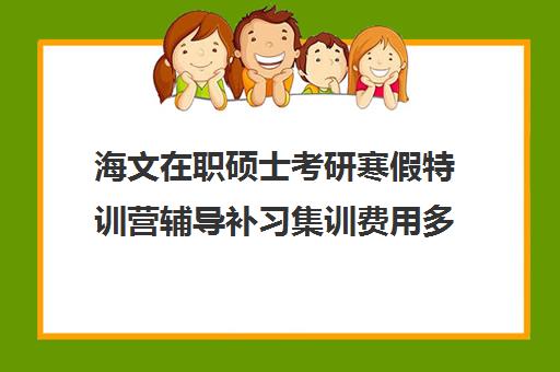 海文在职硕士考研寒假特训营辅导补习集训费用多少钱