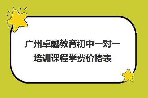 广州卓越教育初中一对一培训课程学费价格表(sat一对一培训价格)