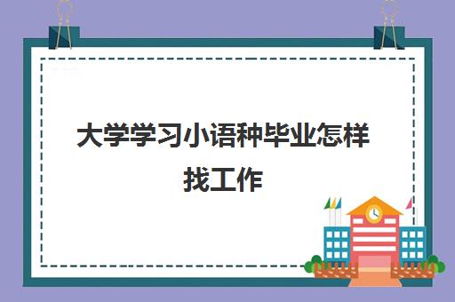 大学学习小语种毕业怎样找工作