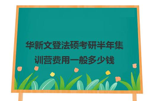 华新文登法硕考研半年集训营费用一般多少钱（海文考研学费一览表）