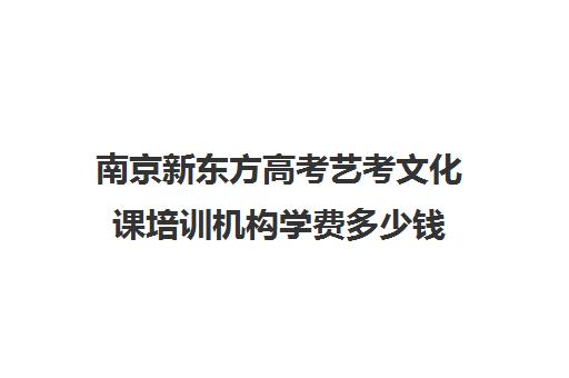 南京新东方高考艺考文化课培训机构学费多少钱(北京三大艺考培训机构)