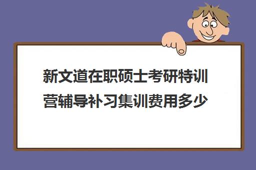 新文道在职硕士考研特训营辅导补习集训费用多少钱