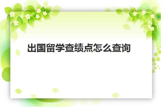 出国留学查绩点怎么查询(本科成绩绩点在哪里查)