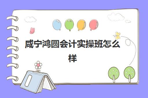 咸宁鸿圆会计实操班怎么样(武汉会计培训机构十大排名表)