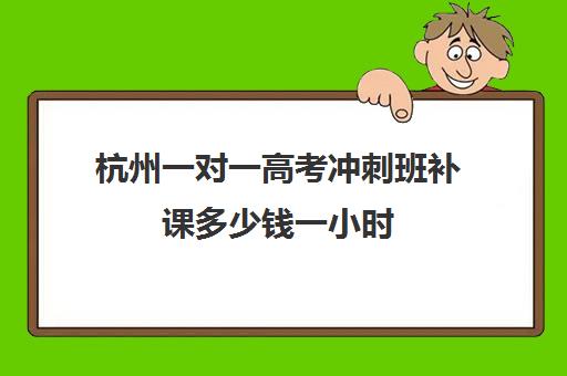 杭州一对一高考冲刺班补课多少钱一小时(杭州最好的高中培训班)