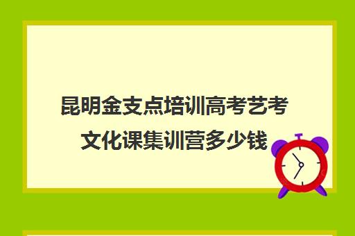 昆明金支点培训高考艺考文化课集训营多少钱（艺术生高三文化课冲刺）