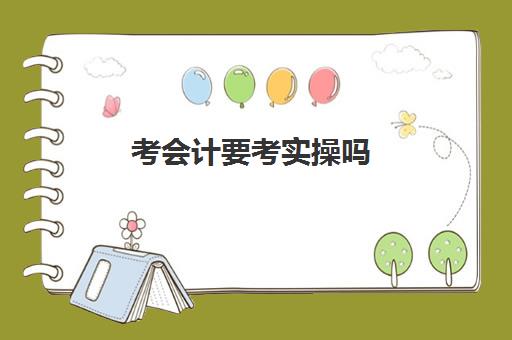 考会计要考实操吗(会计自学能学会吗)