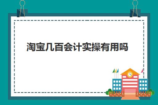 淘宝几百会计实操有用吗(会计无经验电脑做账难吗)