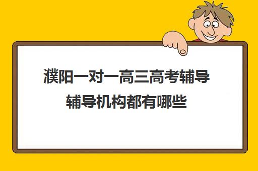 濮阳一对一高三高考辅导辅导机构都有哪些(新东方高三一对一收费价格表)