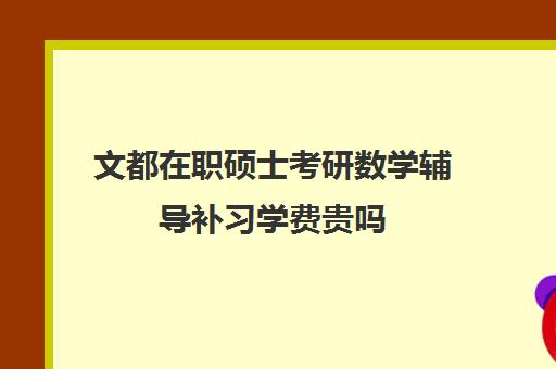 文都在职硕士考研数学辅导补习学费贵吗