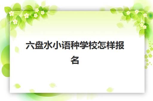 六盘水小语种学校怎样报名(六盘水教育局官网)